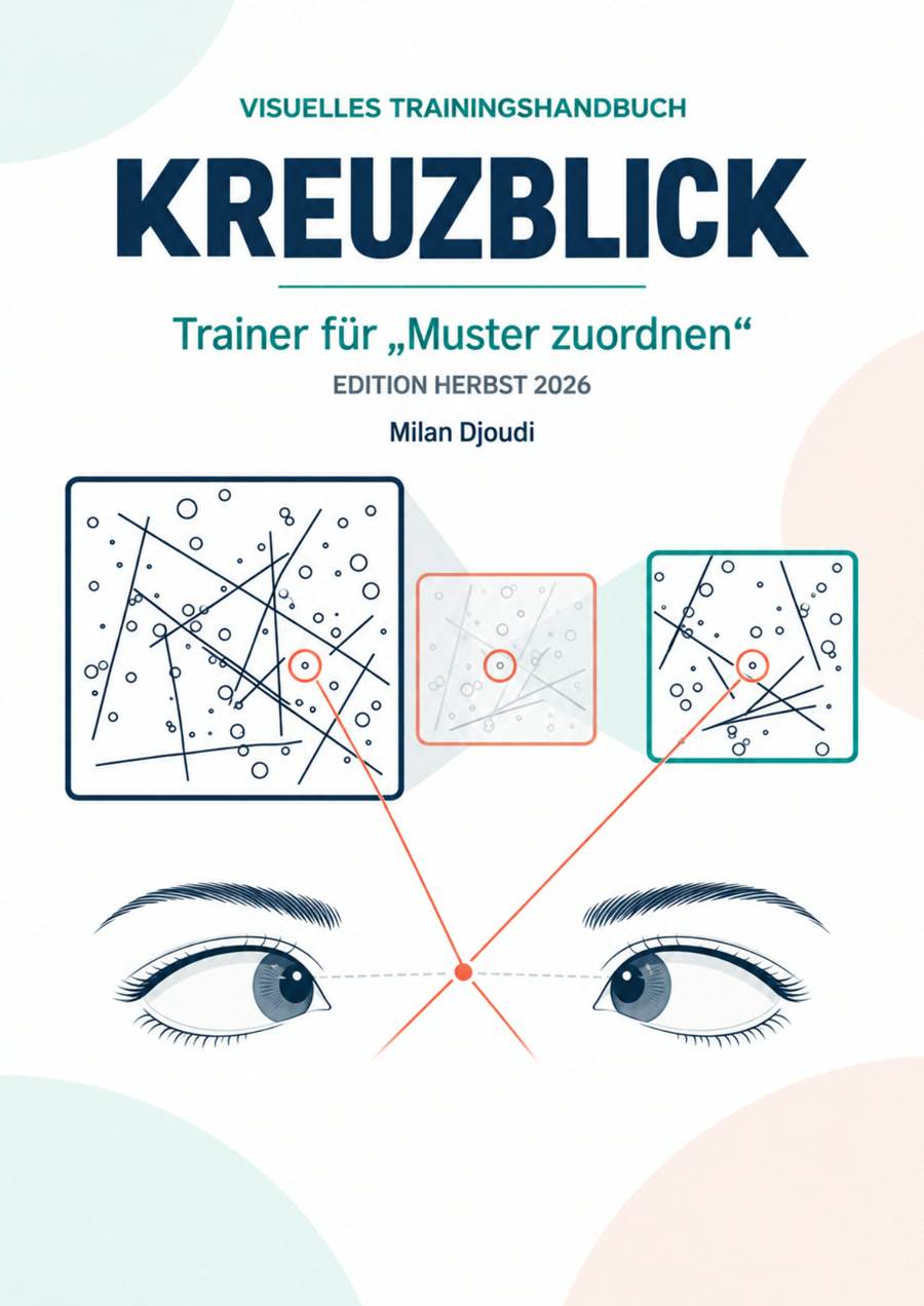 Cover des visuellen Trainingshandbuchs Kreuzblick für Muster zuordnen